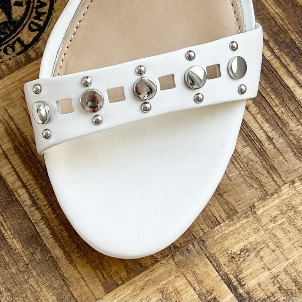 Gianni Bini Shawnell Leather Studded Ankle Strap Platform Stiletto Heels 10 M